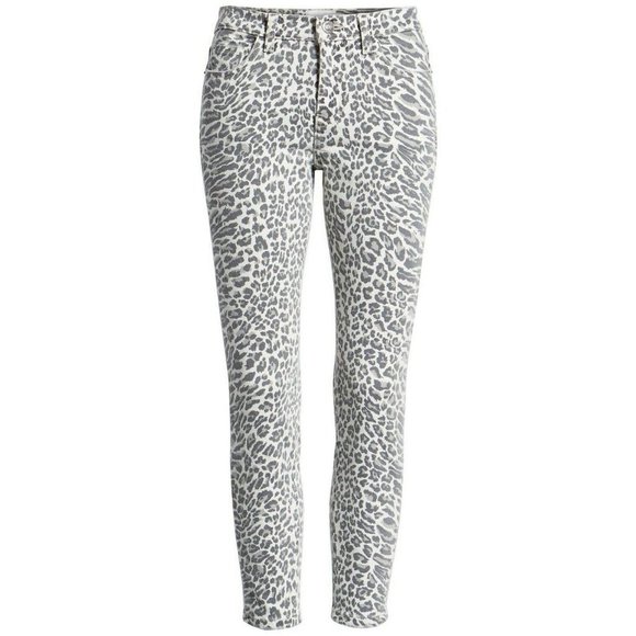 Current/Elliott The Stiletto  Cropped Skinny Jeans in Warped Leopard - Picture 1 of 6